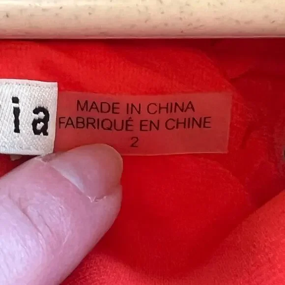 ALICE + OLIVIA Meritt Pleated Linen Romper in Chili Pepper Size 2 - Picture 9 of 9